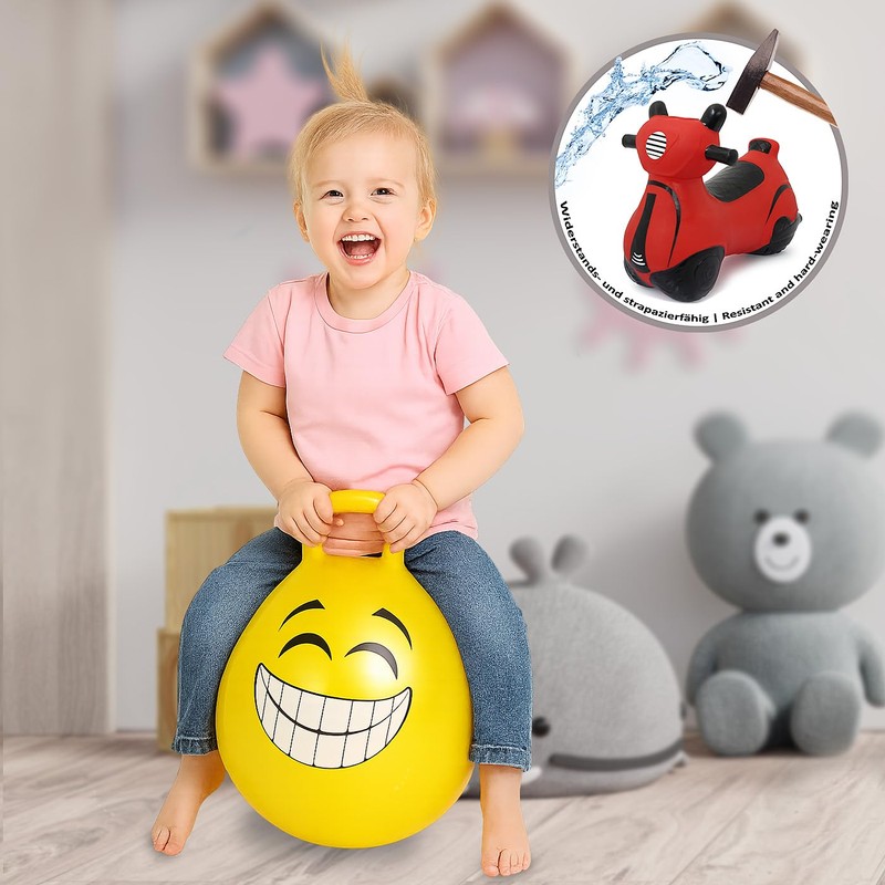 Jamara 460457 - Palla per saltare Smile giallo 450mm -