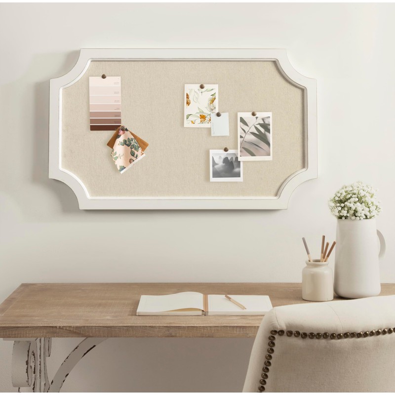 Hogan Framed Scalloped Decorative Wall Pinboard; White; 18 x 30;