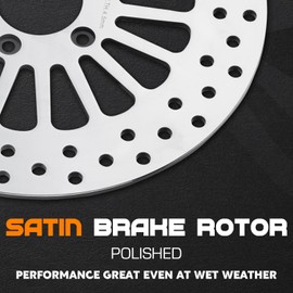 Front and Rear 11.8'' Brake Rotors Set for Harley Touring Road King FLHR FLHRC/for Street Glide FLHX/for Electra Glide FLHTC FLHTCU/for Road Glide FLTR FLTRX FLTRU-Polished, with Bolts