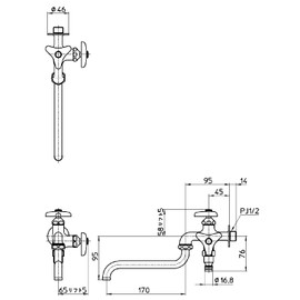 SANEI E106V-13 Double Mouth Free-Sprinkling Faucet Nominal 13 Splicing Hose with Joint Sold Separately, Silver