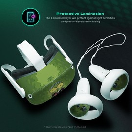 Easy-to-Apply Skin Sticker Kit compatible with Oculus Quest 2 VR headset - Pickle Prick virtual reality accessory - VR protector skin covers