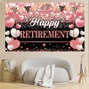 FHGG Happy Retirement Party Backdrop Banner Decorations Rose Gold Large
