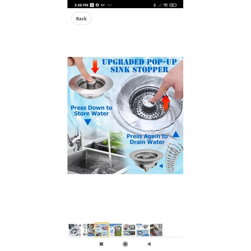 hibbent Stainless Steel 3 in 1 Kitchen Sink Drain Strainer