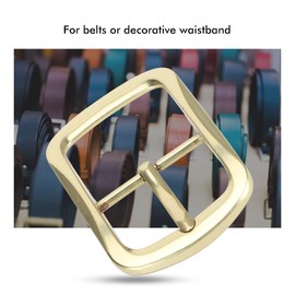 Belt Buckle, Brass Retro Removable Single Prong Square Replacement Buckle for Men Women Belt Waistband Fastening Adjuster Accessories(Belt Buckle Type C)