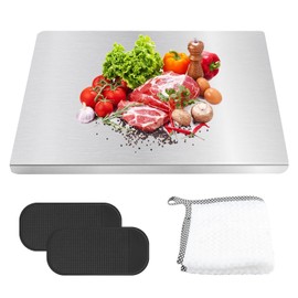 Stainless Steel Cutting Board with Lip for Kitchen,15.7 x 11.8 in