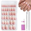 French Tip False Nails Set - Short Nude Pink Gradient