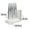QUIDDITY WARE 100 Sets (24oz) Disposable Crystal Clear Plastic Cups