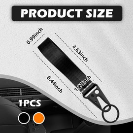 Figpade Fabric Metal Car Key Chain,Eagle Beak Car Keychain with O-Ring Anti-Dropout Design,Universal Keychain for Cars Key (Black)