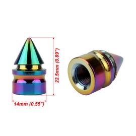 SENZEAL Spike Valve Dust Caps Aluminum Alloy Wheel Valve Caps for Car Bike Set of 5 Colorful