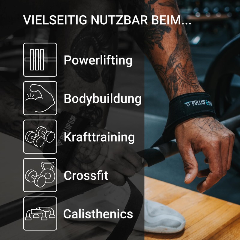 PULLUP & DIP Weight Lifting Straps for Weight Training, Padded