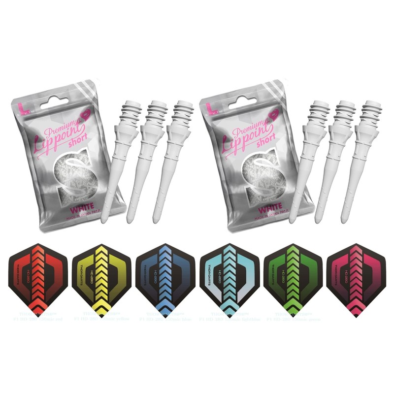 THOR-DARTS L-Style Dart Tips in Double Pack Flights (2 x