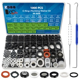 ZDBB 1000 Pcs 18 Size O Ring Kit+18 Size Rubber Washers Assortment Kit for Plumbing Faucet Water Pipe Garden Hose Washers Shower Heads Gasket Repair and Air or Gas Connections