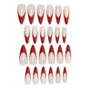 press on nails long Stiletto French Tip Fake Nails Red