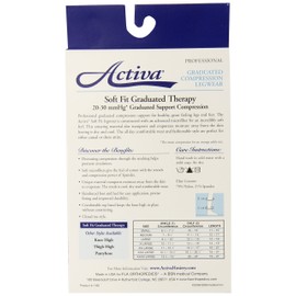 Activa Soft Fit 20-30 mmHg Knee High Closed Toe Stockings, Ivory, Large