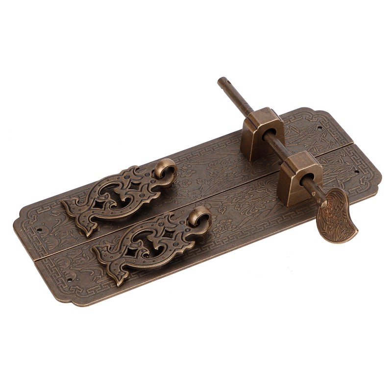Door Handles Kit Chinese Style Antique Copper Gate Pull Handle