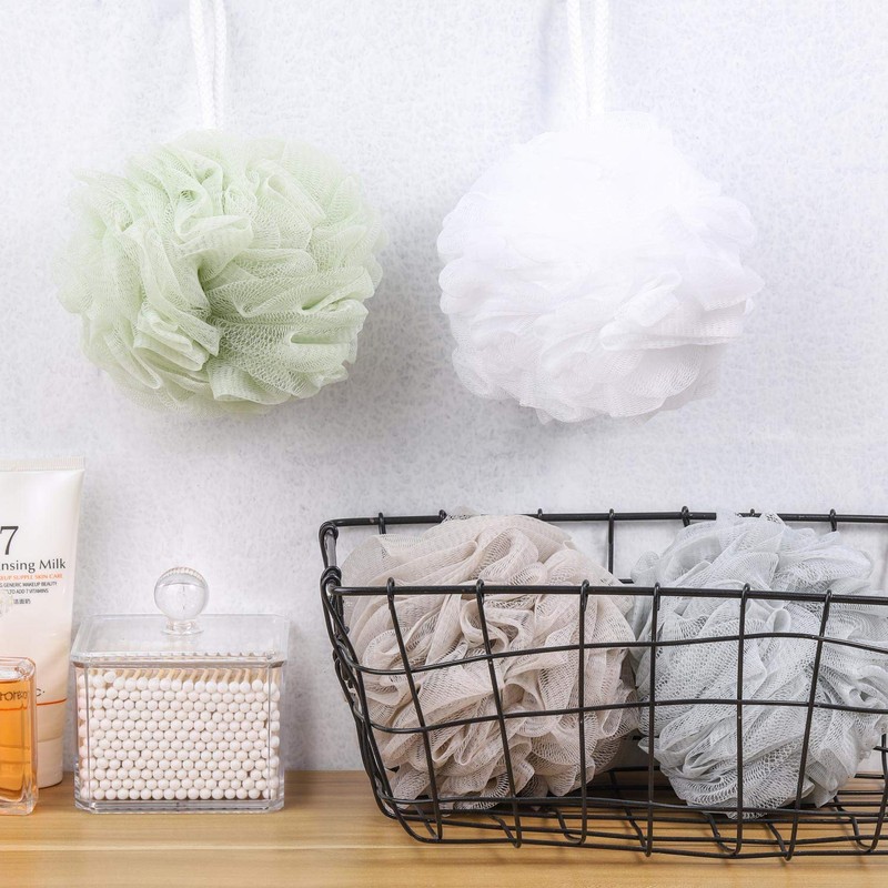 Pufs de malla (60 g/pc) esponja de baño y ducha