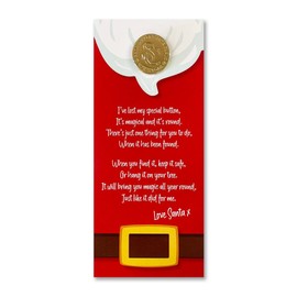 Father Christmas Santa Claus Lost Button Wooden or Gold Christmas Eve Box Stocking Filler (Gold Button)