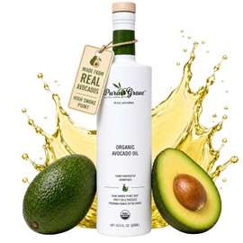 Pura Grove Organic Avocado Oil For Cooking - High Smoke Point Cold Pressed Premium Grade Avocado Oil - 16.9 Fl Oz Opaque Glass Bottle