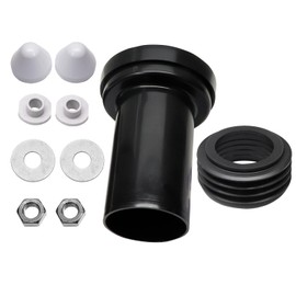Wall Hung Toilet Connection Kit, Replacement for Geberit 152.426.46.1, WC Connector Set with Chrome Cover Caps for Duofix Frame, Black