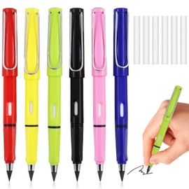 Pack of 6 Inkless Pencils, Eternal Pencil, Interchangeable Head, Portable Everlasting Pencil, Pencil without Tips, No Ink Pen, Technology Unlimited Writing, Infinite Pencil