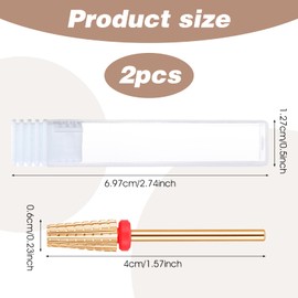 SHENLIU 5 in 1 Nail Drill Bits, 2Pcs Carbide Tungsten Nail Bits Two Way Rotate Gel Remover Drill Bit Fast Remove for Manicure Pedicure Cuticle Acrylic Nails