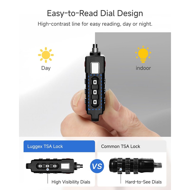 LUGGEX TSA Locks for Luggage, Suitcase Locks TSA Approved, Luggage