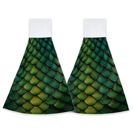 CIAIDU Dragon Scales Fingertip Hand Towels 2 Pieces Hanging Hand Bath Towel Tea Bar Towels for Bathroom Farmhouse Housewarming Tabletop Home