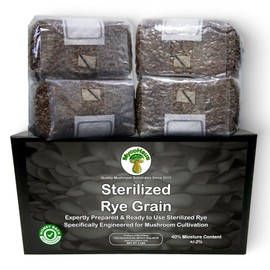 MycoHaus Mushroom Growing Kit with Injection Ports | Sterilized Rye Grain | Magic Indoor Grow Bags for Mushrooms | Home Cultivation Supplies | Without Spores | 1 Pound (2 Pack)