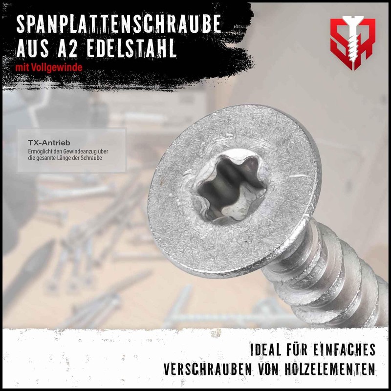 Chipboard Screws Stainless Steel A2 - 5 x 55 mm,