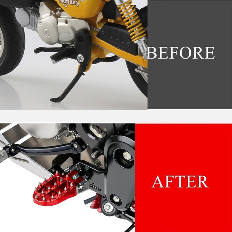 3D Spiked Front Footrest Off-Road Foot Pegs Compatible with Grom