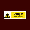 Danger Guard Dogs Plastic Sign (WG32) - Men Working, Very