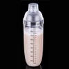FEOOWV Plastic Cocktail Shaker,Drink Mixer Hand Shaker Cup with Scales,Transparent