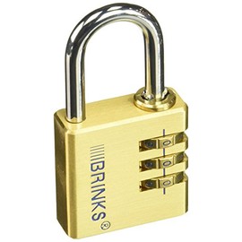 BRINKS - 40mm Solid Brass 3-Dial Resettable Padlock - Chrome Plated with Hardened Steel Shackle