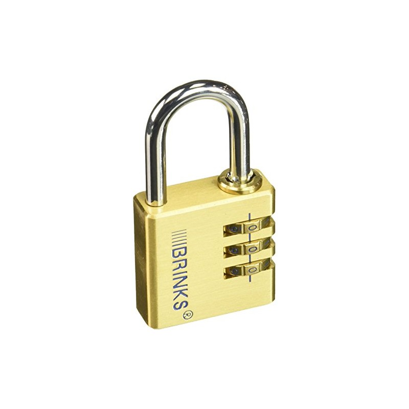 BRINKS - 40mm Solid Brass 3-Dial Resettable Padlock - Chrome