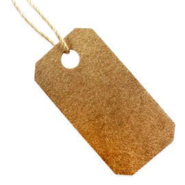 100 Pcs of Paper String Tags, Elegant Jewelry String Tags Perfect for Gifts or Business (1" x 1/2" - 100 Pack, Kraft)