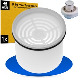 Immersion Pipe with Hair Filter, Compatible with Viega Tempoplex, Diameter 70 mm Diameter, 60 mm Height, Replacement for Model 6961.99, Item 582 982, for Series from 2006 to Today, Shower Drain Siphon