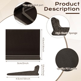 Pangda 25 Pcs Door Corner Seal, Self Adhesive Frame Door Corner Seals Raised Behind Weatherstripping for Noise Isolation and Weather Protection 2 x 1.8 x 1 Inch (Brown)