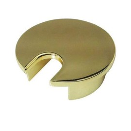 1.57" (40mm) Metal Desk Grommet | Brass Polished (Larger Opening) - (3 Pack)
