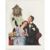 1977 VINTAGE "COURTING COUPLE AT MIDNIGHT" NORMAN ROCKWELL MINI POSTER Litho