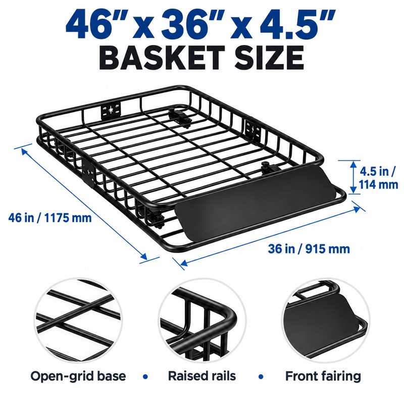 Roof Rack Cargo Basket for SUVs & Trucks – 200