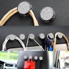 DACIRTY 4 PCS Bling Car Mini Hooks, Rhinestone Encrusted Round
