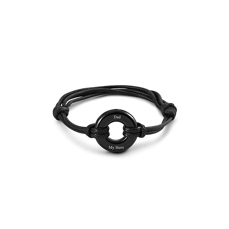 Sunligoo Urn Bracelet Leather Bracelet with Stainless Steel Memorial Ash