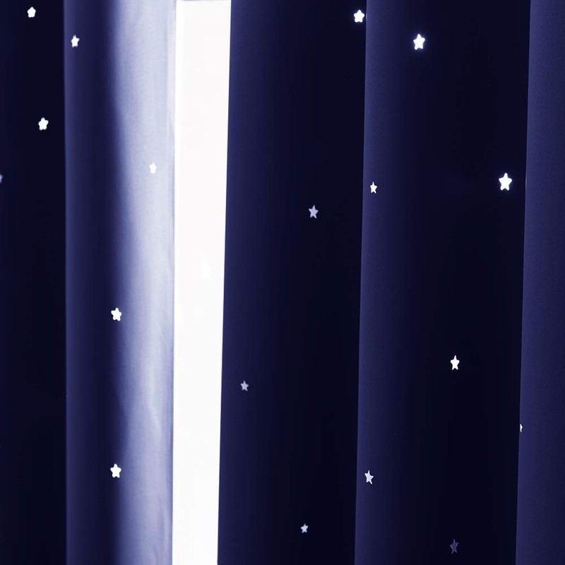 NICETOWN Kids Blackout Curtains for Bedroom - Hollow Star Space