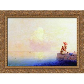Calm Sea 24x18 Gold Ornate Wood Framed Canvas Art by Ivan Aivazovsky