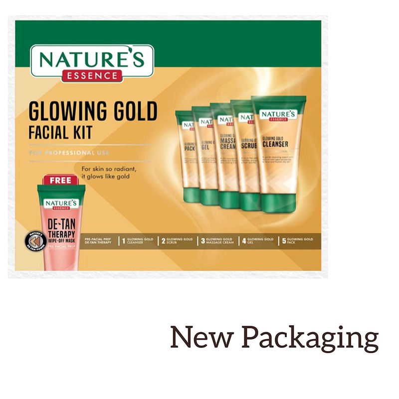 Nature's Essence Glowing Gold Facial Kit, 500 grams (5X100 grams)