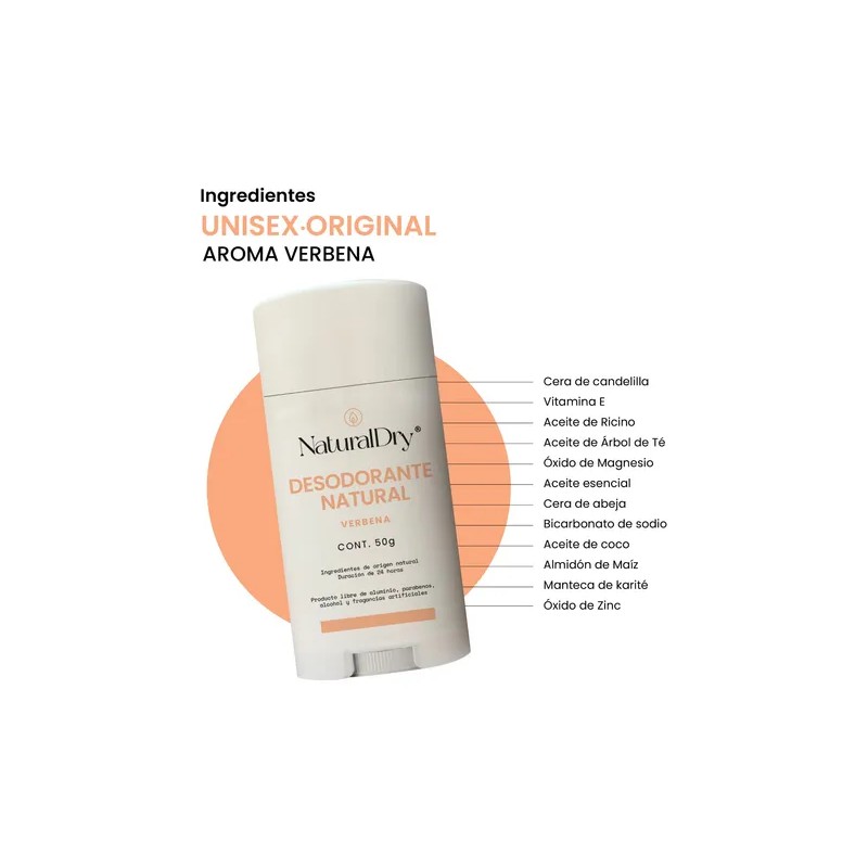 Naturaldry Desodorante Natural En Barra - Aroma Verbena