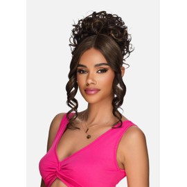 Vivica A. Fox Hair Collection LBPB-VIOLET, Bang & Bun, Quick and Easy Lace, Ponytail Bun and Lace Bangs (P4/30/33)