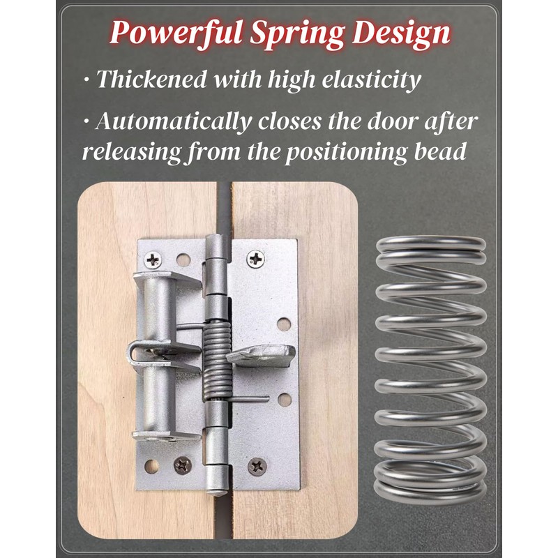 4 Pack Door Hinges Matte Silver, Manganese Steel, 4 Inch