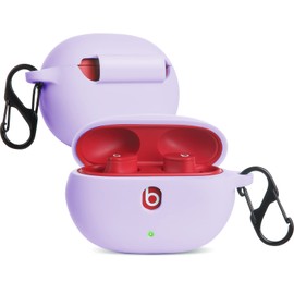 LiZHi for Beats Studio Buds Case Cover,Beats Studio Buds+ Plus Carrying Case Silicone Full Protective Skin with Keychain for Beats Studio Buds Wireless 2021 2023 Earbuds AccessoriesPurple