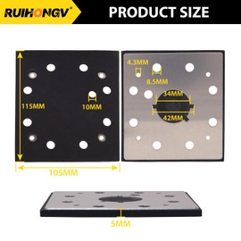 RUIHONGV 2 Pack 1/4 Sheet Square Sander Pad for Dewalt DW411 D26441 DW412, Sander Pad Replacement Square Backing Plate for Part Number 151284-00 151284-00SV, 1/4 Sheet Square Sanding Pad